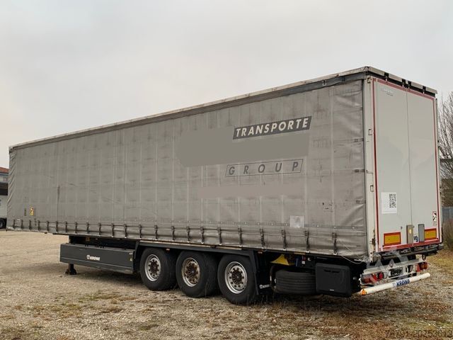 Open semitrailer with tarp KRONE Standard_ FerryLashing_Palettenk_ SAF_ Liftachse