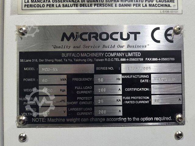 Vertical machining center Microcut MCU-5X