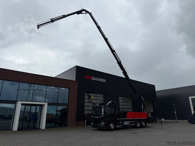 Crane truck Scania P370 XT 6x2 HMF 3220-K6+Fly jib FJ600-K3 Euro 6D