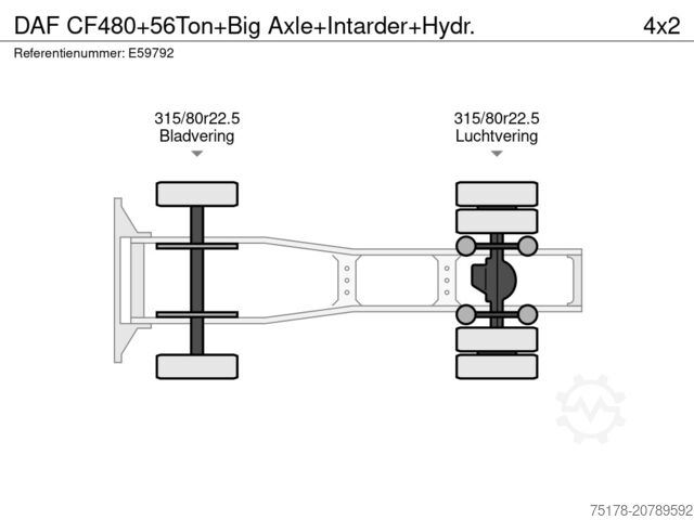 Standard-SZM DAF CF480+56Ton+Big Axle+Intarder+Hydr.