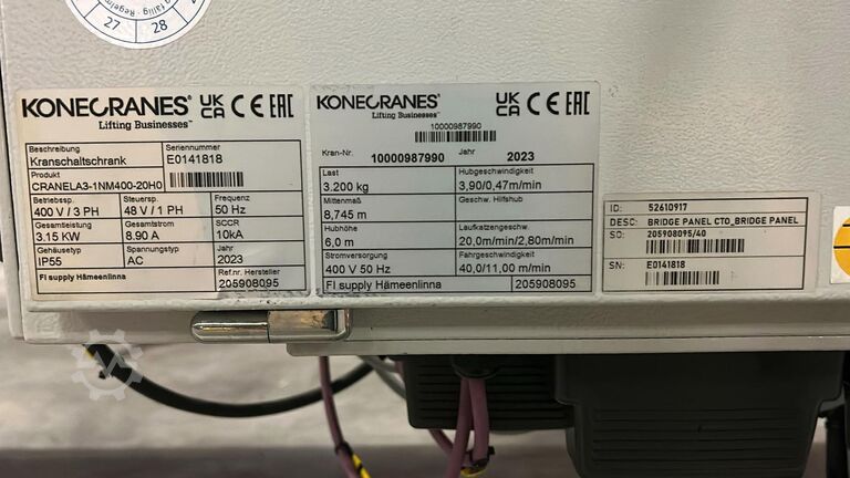 Hallenkran Konecranes Single-Girder Overhead Crane *3,2t CXTS