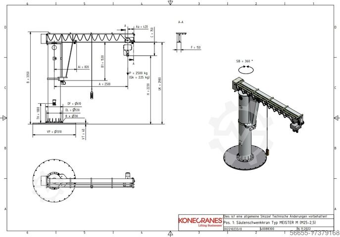 Säulenschwenkkran Konecranes M25-2,5