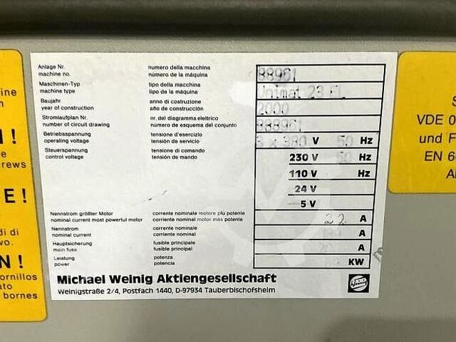 Four-sided planer Weinig Unimat 23EL