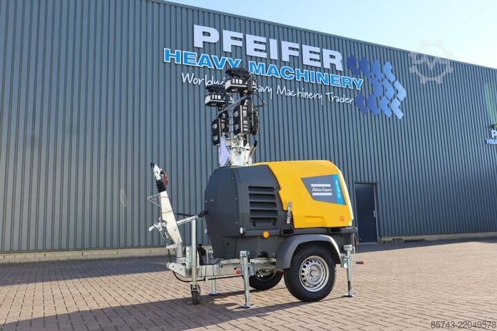 Light tower Atlas Copco Hilight H6+ Valid inspection, Max Boom Height 8m,