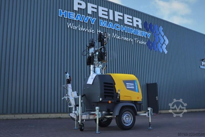 Light tower Atlas Copco Hilight H6+ Valid inspection, Max Boom Height 8m,
