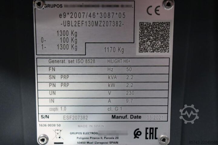 Light tower Atlas Copco Hilight H6+ Valid inspection, Max Boom Height 8m,