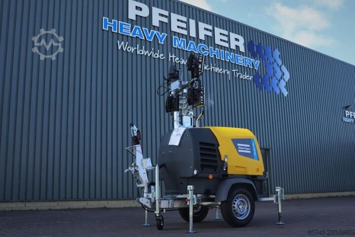 Light tower Atlas Copco Hilight H6+ Valid inspection, Max Boom Height 8m,