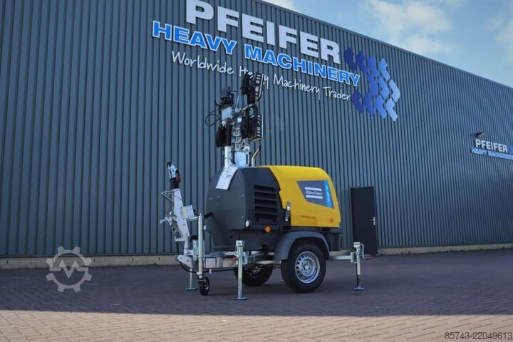 Light tower Atlas Copco Hilight H6+ Valid inspection, Max Boom Height 8m,