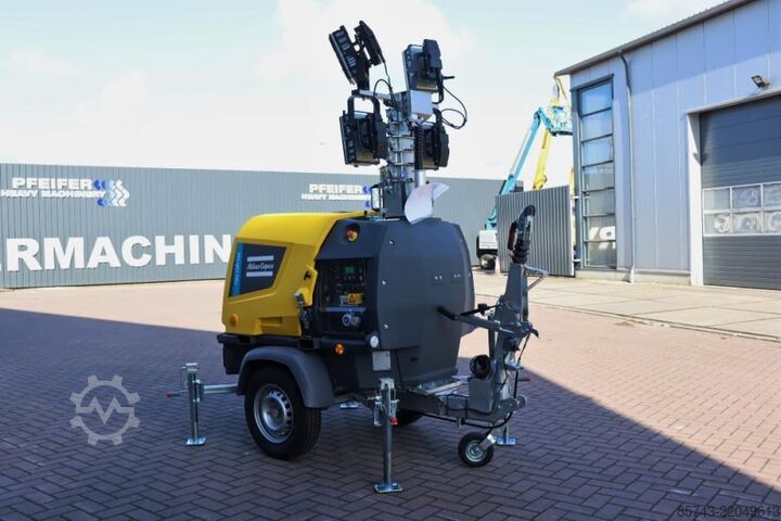 Light tower Atlas Copco Hilight H6+ Valid inspection, Max Boom Height 8m,