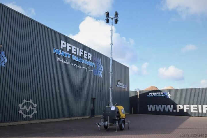 Light tower Atlas Copco Hilight H6+ Valid inspection, Max Boom Height 8m,
