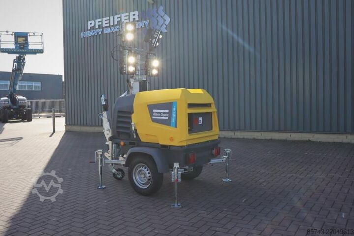 Light tower Atlas Copco Hilight H6+ Valid inspection, Max Boom Height 8m,