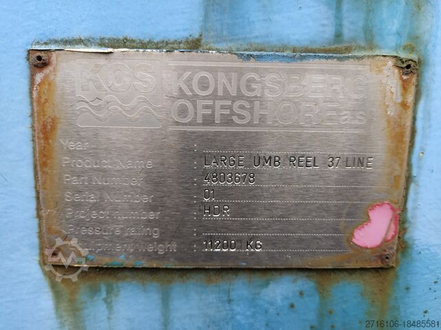 High pressure cleaner KONGSBERG OFFSHORE LARGE UMBILICAL REEL 37 LINE