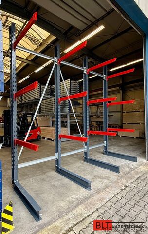 Cantilever racking, heavy-duty racking for long goods ca. 4 lfm. Kragarmregal H: 400cm ,Fuß +3 650 kg Belastung pro Arm , Langgutregal