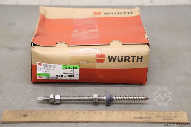 Stockschraube M10 x 200 50 Stück Würth 2 SW 7 Edelstahl A2-70
