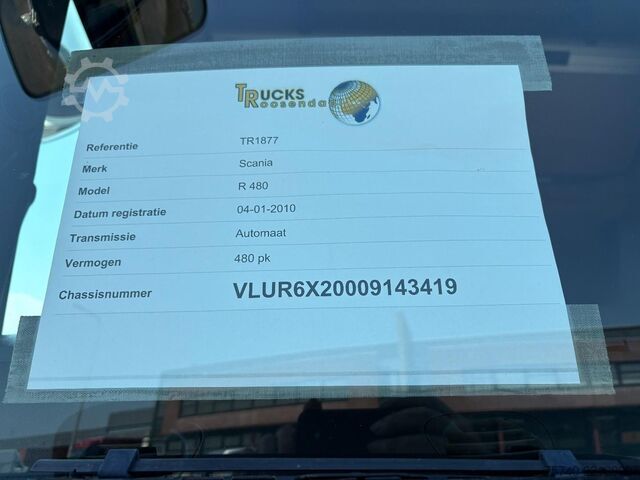 Car transporter Scania R 480 6X2 + 3 PEDALS + STUURAS + EURO 5 + ALU O...