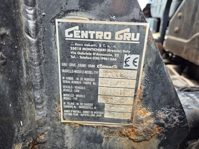 Truck mounted crane MAN TGS 35.360 8x4 BB Gormach 91000 TECH Funk