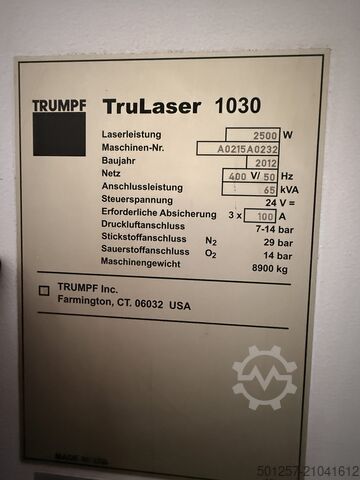 Laserschneidmaschine TRUMPF TruLaser 1030