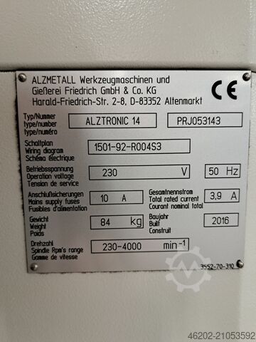 Tischbohrmaschine Alzmetall ALZTRONIC 14