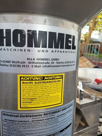 Restbrot Zekleinerer Paniermehlmühle HOMMEL Paniermehlmühle RZ 2500