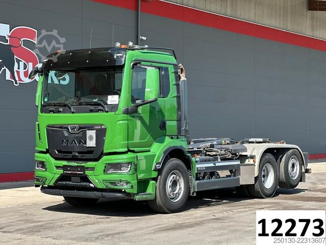 Roll-off tipper truck MAN TGS 26.520 6x2 BL MEIILLER RS21.60 AK