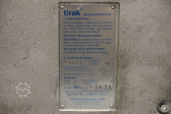 Elektroseilzug für Personentransport tirak Greifzug L502P