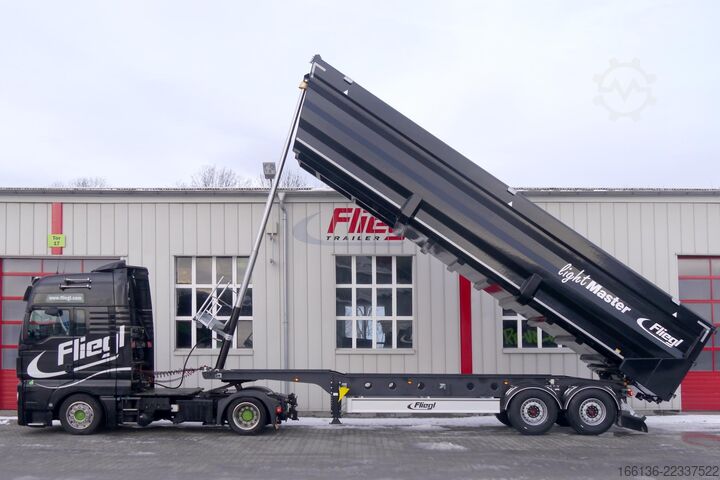 Semi-tipper trailer Fliegl 3-Achs Stahlkipper 50m³ light Master