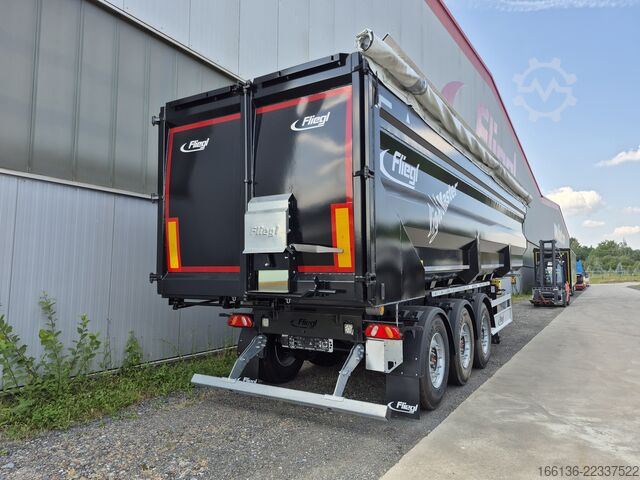 Semi-tipper trailer Fliegl 3-Achs Stahlkipper 50m³ light Master