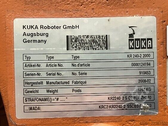 Industrieroboter KUKA KR 240-2 2000 Seriennr. 910453