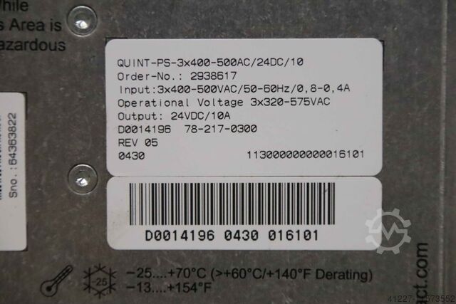 Power pack power supply Phoenix Contact Quint-PS-3x400-500AC/24DC/10