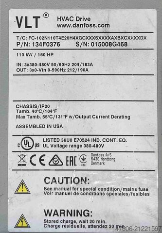 Frequenzumrichter 110kW Danfoss VLT HVAC Drive FC 102