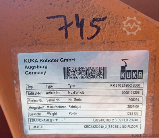 Industrial robot KUKA KRC2 ED05 KR 240 L180-2 2000