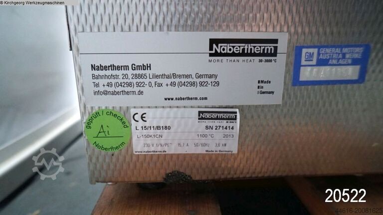 Hardening Furnace NABERTHERM L15 11 B180