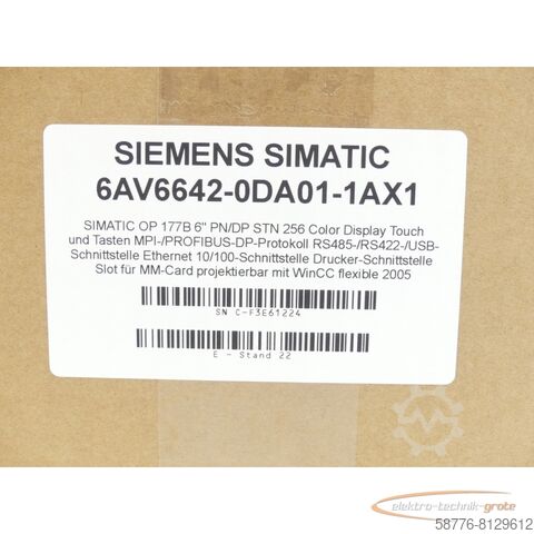 Siemens component Siemens 6AV6642-0DA01-1AX1 SN:C-F3E61224 generalüberholt mit 6 Monaten Gewährleistung!