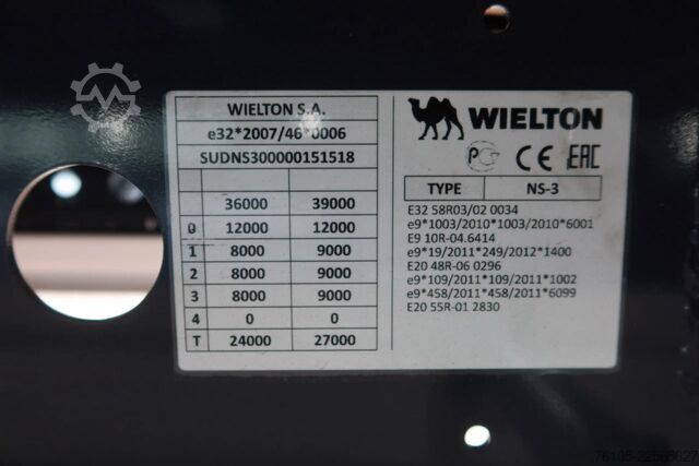 Box body Wielton 3 Asser. Gesloten met Dhollandia klep 2500 kg L...