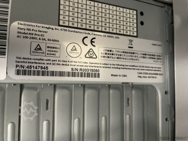 Digitaldruckmaschine Xerox Versant 180 only 353.000 clicks incl. Fiery, booklet, stacker