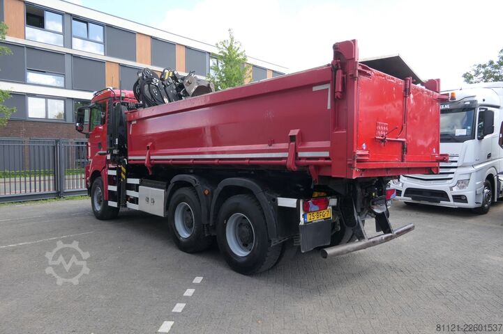 Tipper with crane MAN TGS 26.480 | 6X6 | 2 Side Tipper + Hydraulic du...