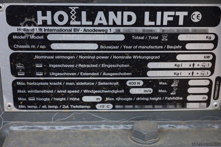 Scissor lift Holland Lift Ecostar HL-7814 Electric, 10m Working Height, 450k