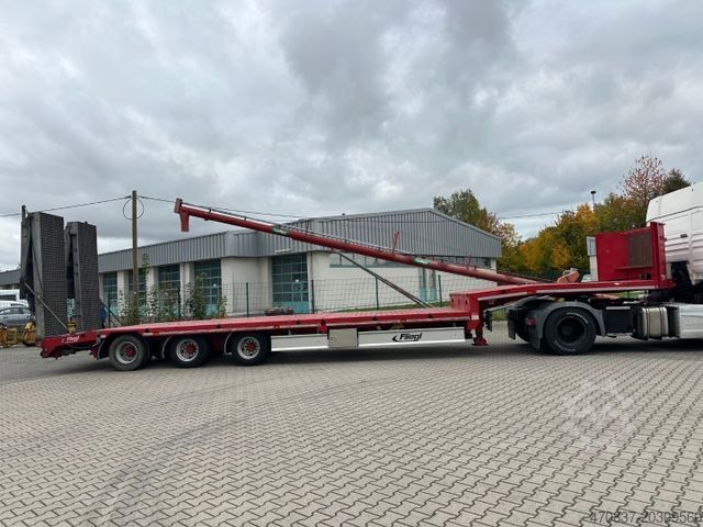 Low loader semitrailer FLIEGL SDS 470 / hydr Hubbett / Seilwinde