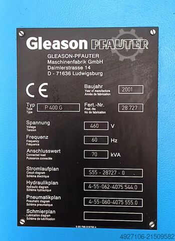 CNC-Zahnradschleifmaschine Gleason-Pfauter P400G CNC Gear Grinder