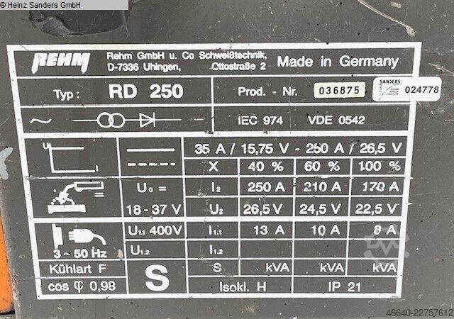 Schweißanlage REHM RD 250