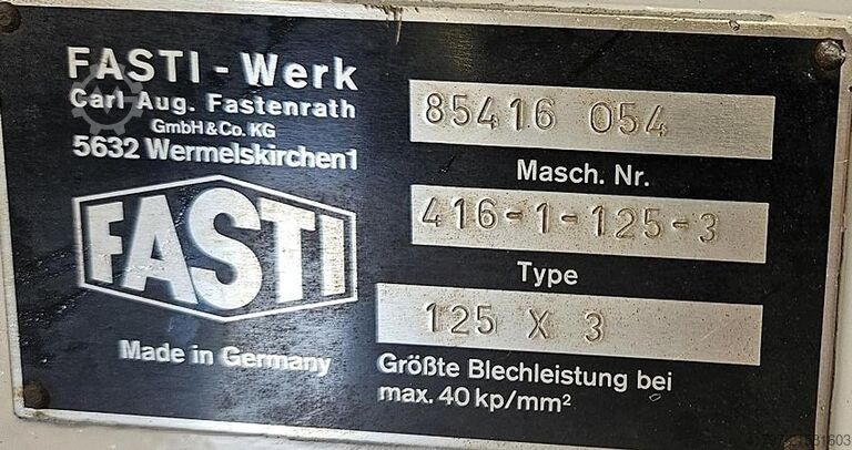 Sickenmaschine Fasti 416-1-125-3 Fasti 416-1-125-3