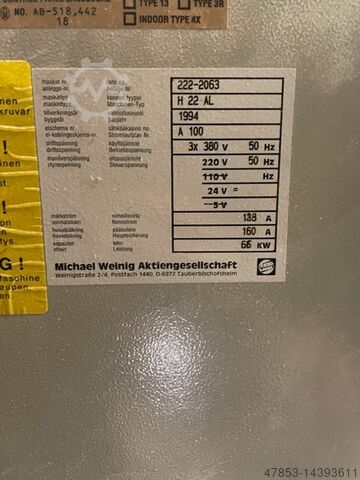 Gießmaschine WEINIG HYDRO 22 AL