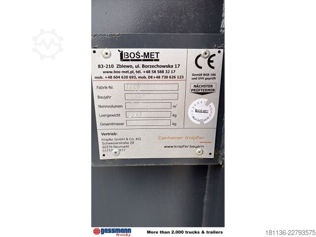 Abrollcontainer  Bos-Met Ladeplateau Abroller ca. 6.5m lang