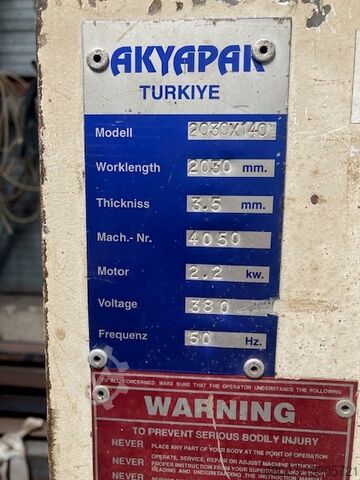 Rundbiegemaschinen Akyapak 2030x140