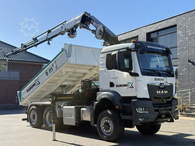 Kipper mit Kran MAN TGS 28.440 TGS 28.440 6x4-4  3-Seiten-Kipper Hi...