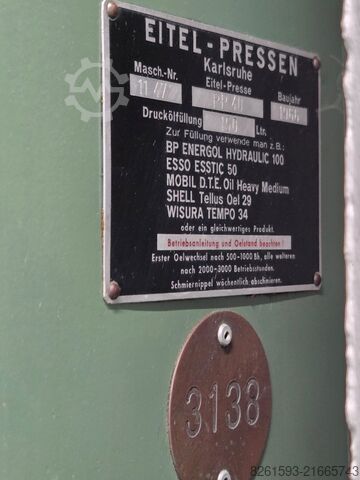 Hydraulische Presse, Wellenrichtpresse Eitel PP 40