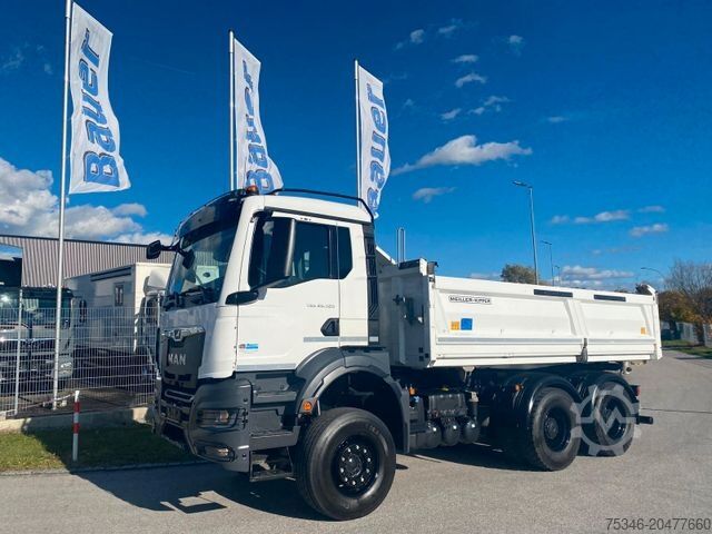 Three-sided tipper truck MAN TGS/26.520/6x4 BL/Bordmatik/Retarder/90to/35 tkm