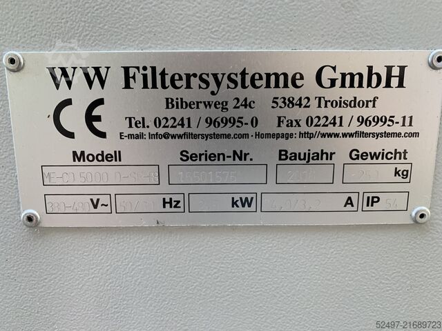 Mechanischer CombiFilter W+W Filtersystem GmbH ME-CO 5000 D-SF-F8