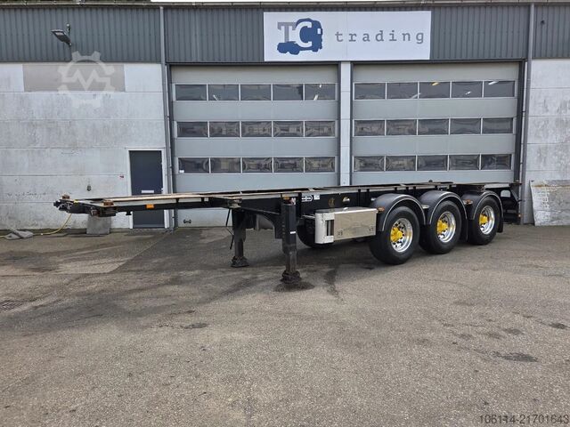 Container transportation Van Hool 3-ASSIGE OPLEGGER A3C002  20/30 FT ADR trailer.