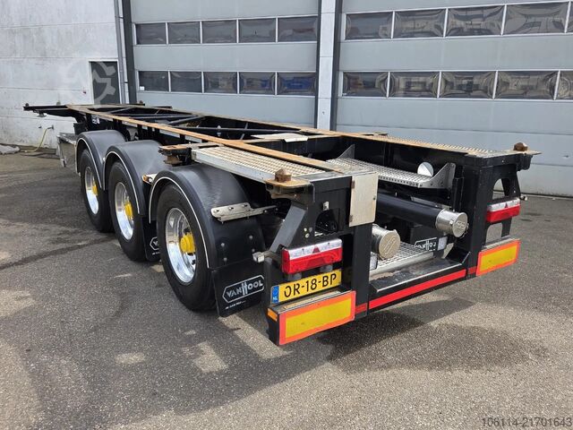 Container transportation Van Hool 3-ASSIGE OPLEGGER A3C002  20/30 FT ADR trailer.